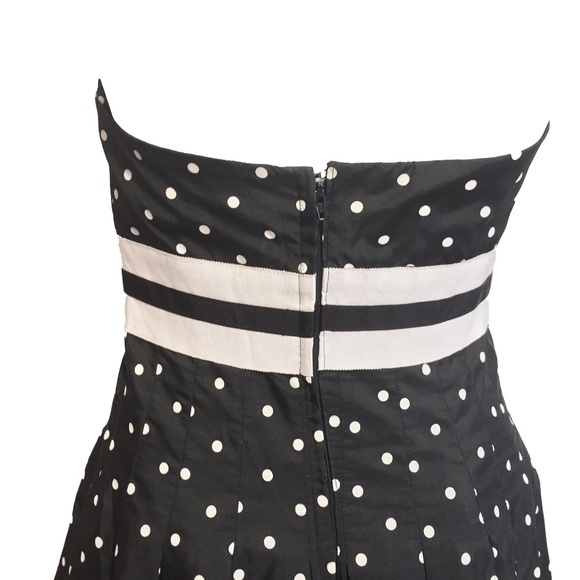 Vintage Victor Costa Navy & White Polka Dot Cocktail Dress - Picture 7 of 10